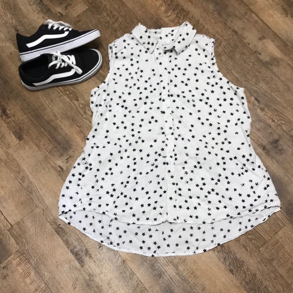 BeachLunchLounge White & Navy Star Print Top L - Picture 2 of 6